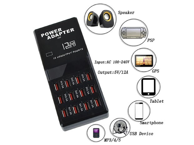 &u+ CARGADOR CELULAR ESTACION 12 PUERTOS CARGA RAPIDA (858)